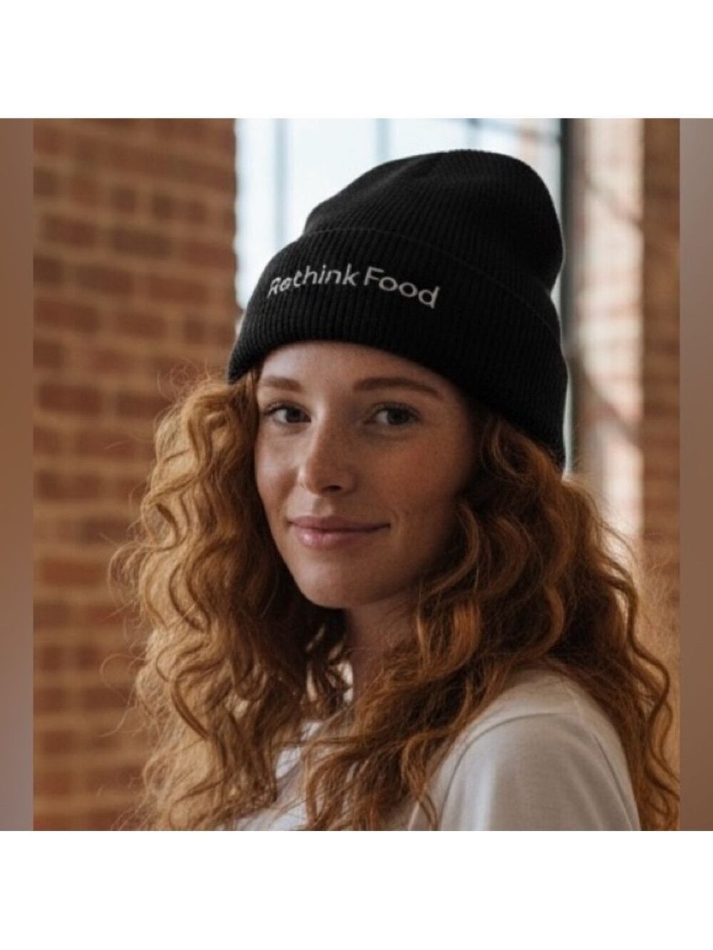 Richardson “Rethink Food” Black Waffle Beanie